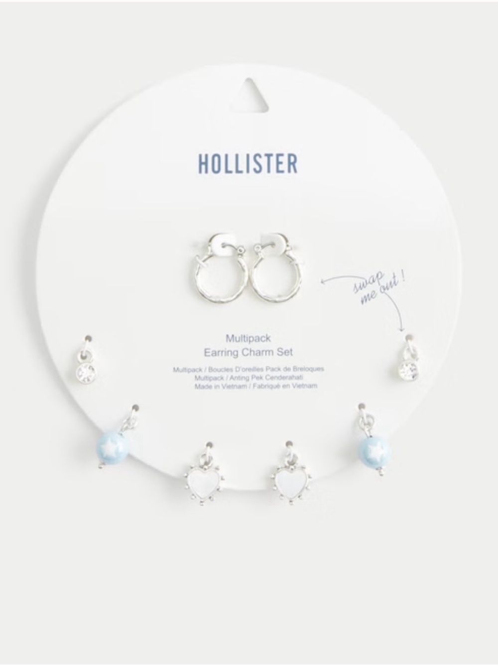 Hollister Silver & Light Blue Women’s Charm Earring Multipack